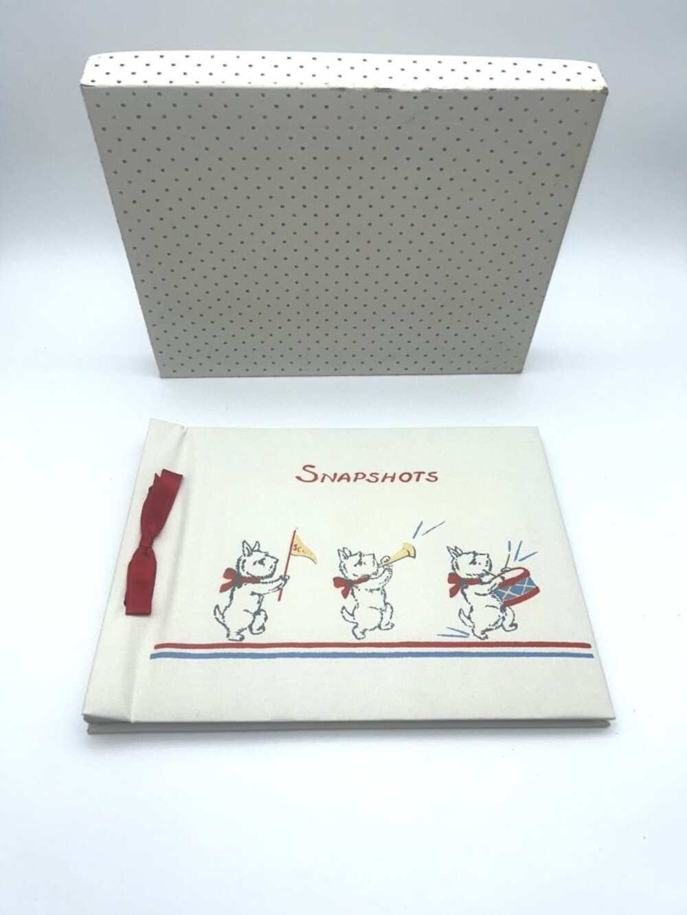 Vintage Leatherette Children's Scrapbook- Unused/Original Box- Snapshots- Dogs